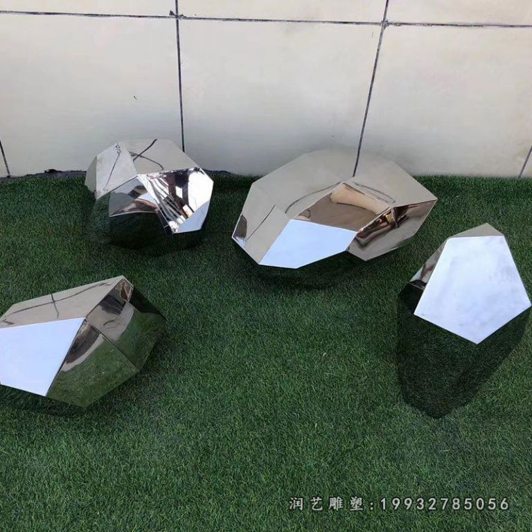 公园不锈钢石头景观雕塑