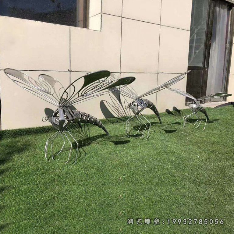 草坪不锈钢蜻蜓动物雕塑