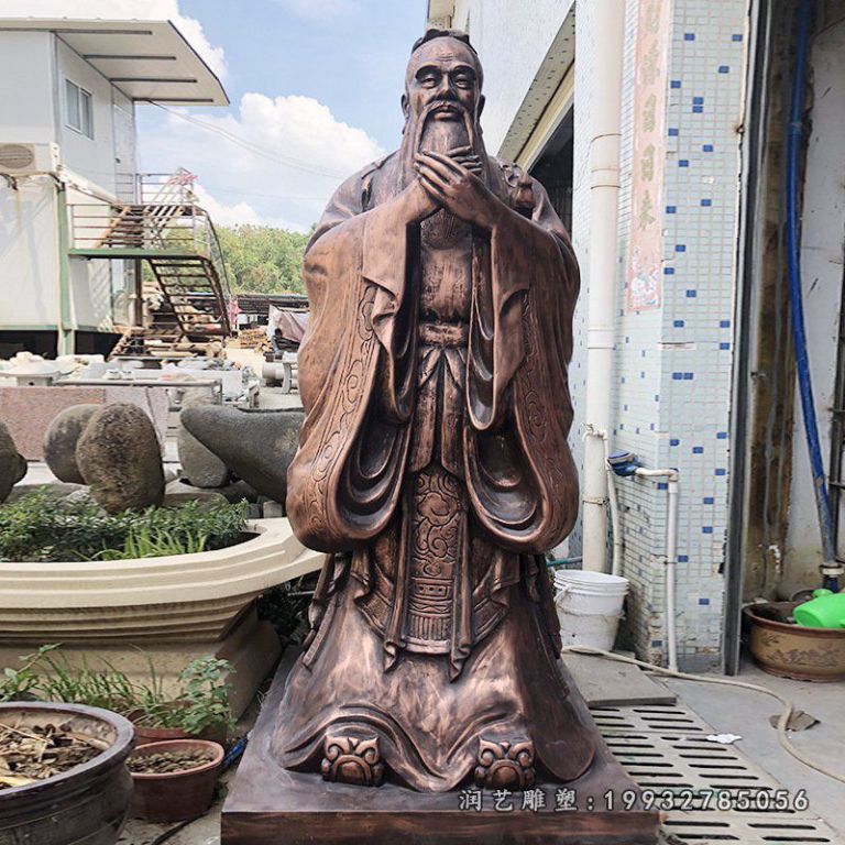 古代名人孔子铜雕 (2)