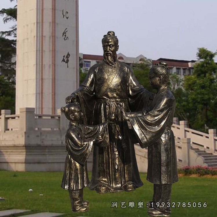 景区孔融让梨人物铜雕