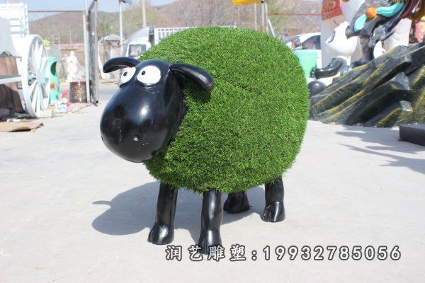 学校玻璃钢羊动物雕塑