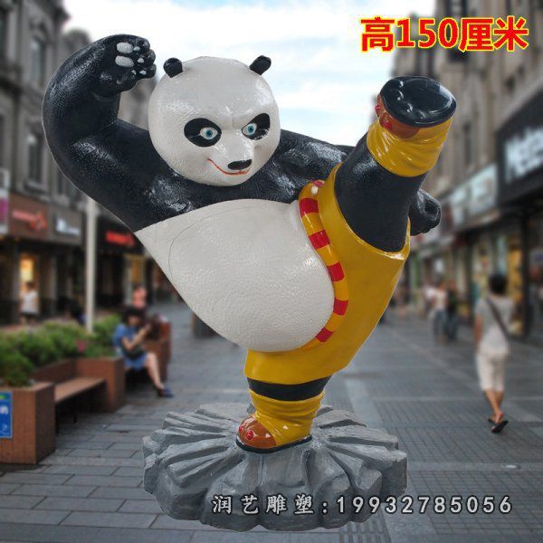 景区玻璃钢功夫熊猫卡通雕塑