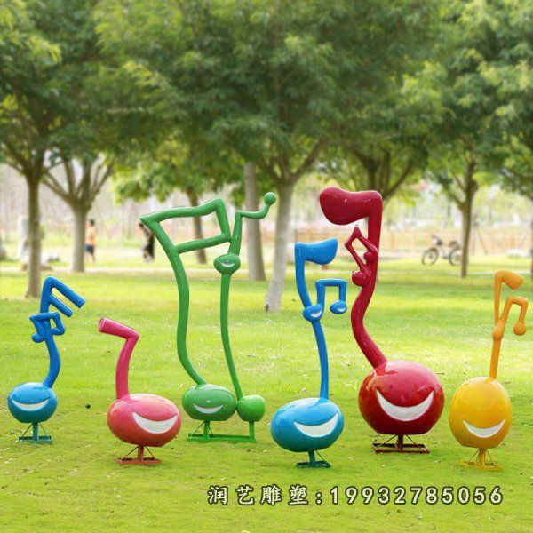 小区玻璃钢音符景观雕塑