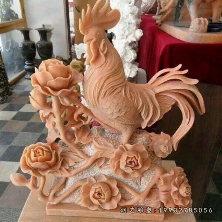医院鸡动物石雕
