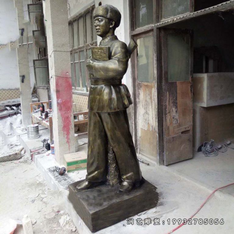 雷锋雕塑,玻璃钢仿铜人物雕塑 (4)