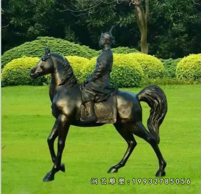 企业骑马人物铜雕
