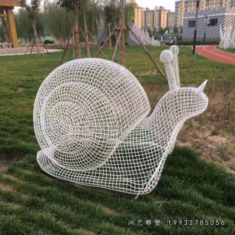 草坪不锈钢蜗牛动物雕塑