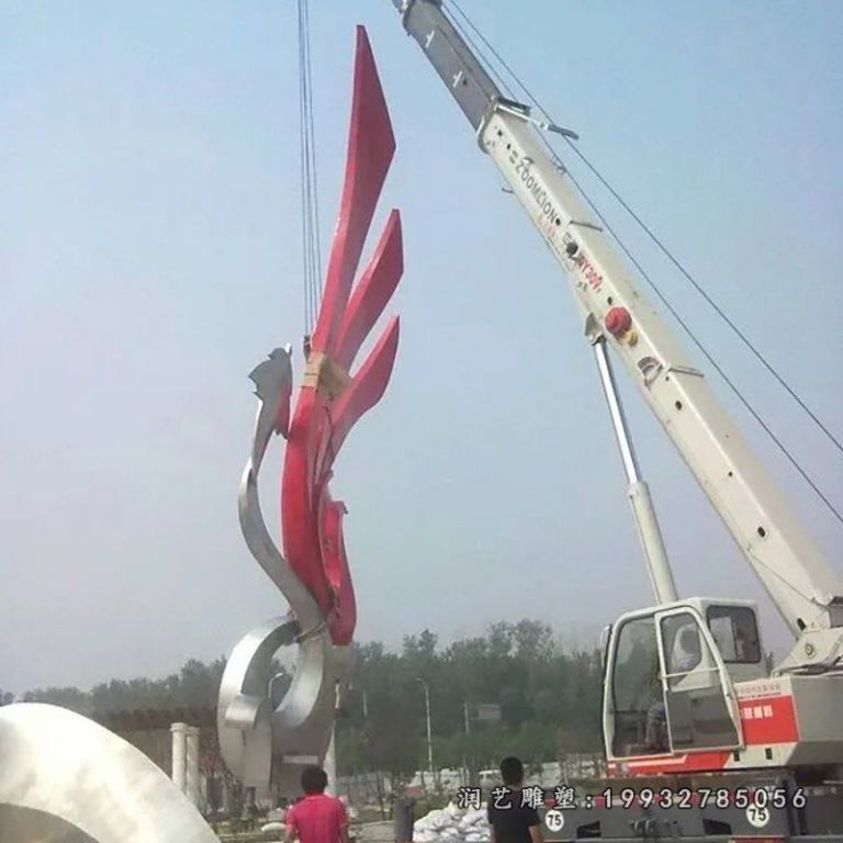 商业街不锈钢凤凰动物雕塑