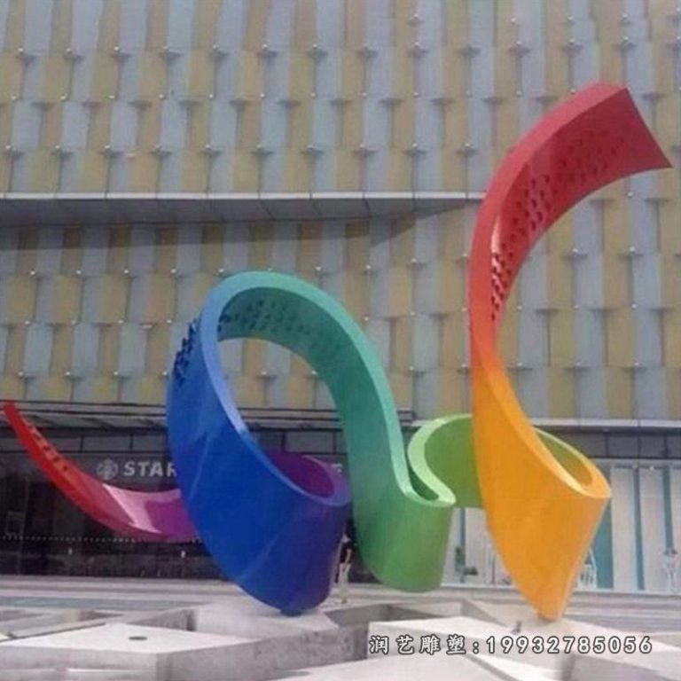 广场不锈钢彩带景观雕塑
