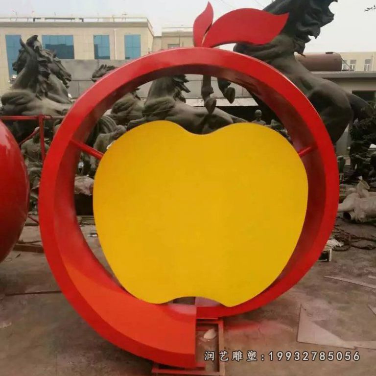 商业街不锈钢苹果景观雕塑