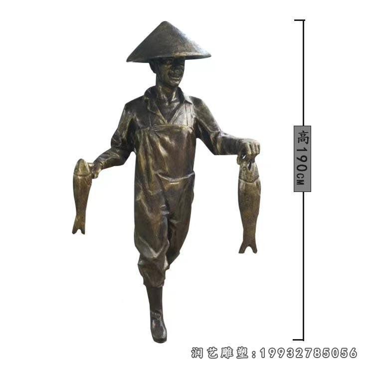 学校鱼文化人物铜雕