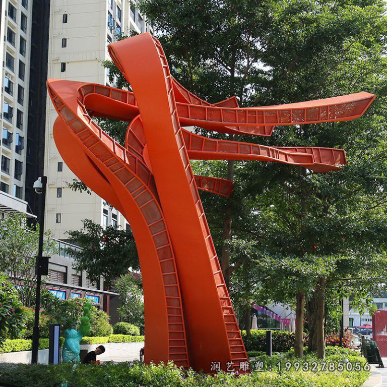企业不锈钢抽象景观雕塑
