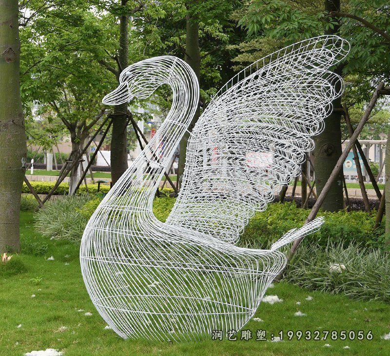 不锈钢天鹅雕塑 (81)