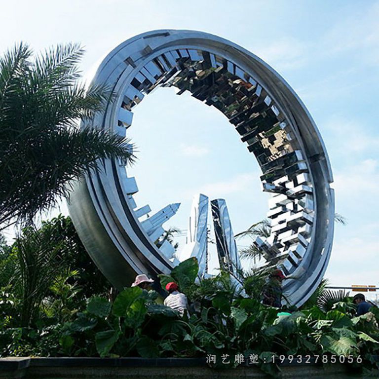 小区不锈钢齿轮景观雕塑