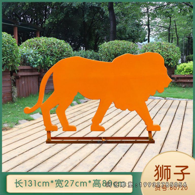 商场不锈钢狮子动物雕塑