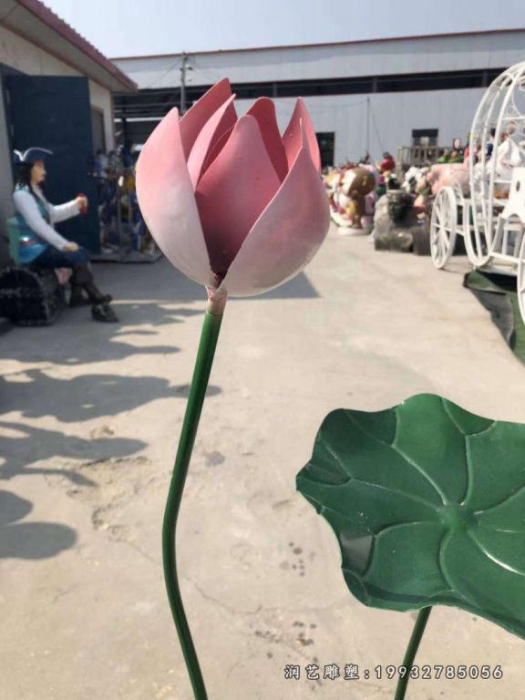 商业街不锈钢荷花景观雕塑