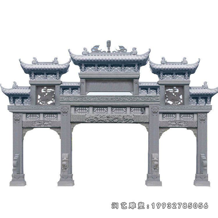 草坪牌坊景观石雕