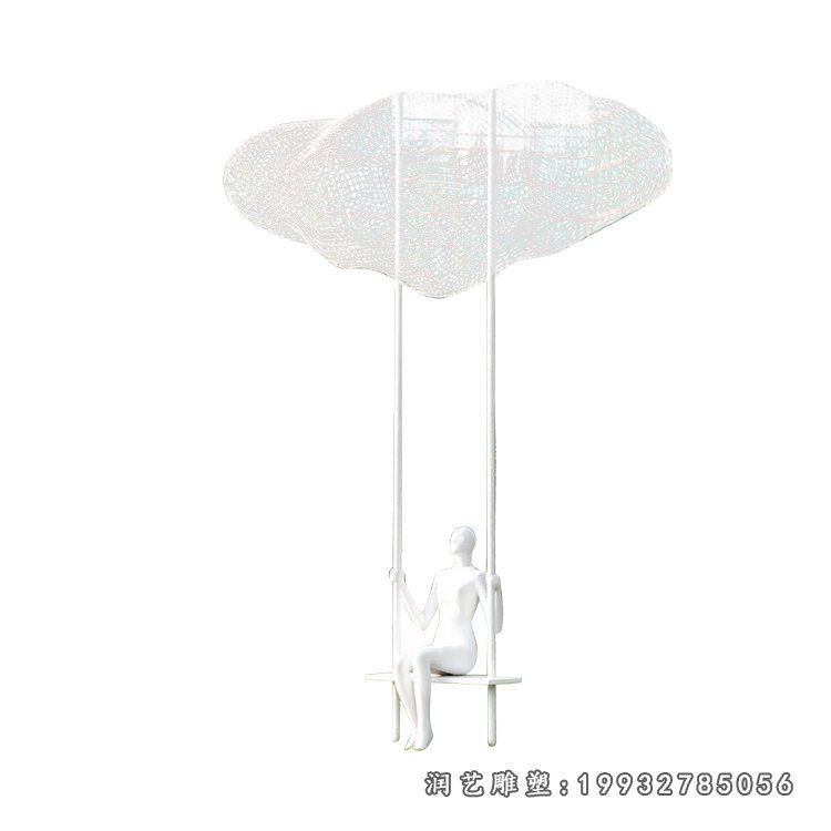 医院不锈钢云朵景观雕塑