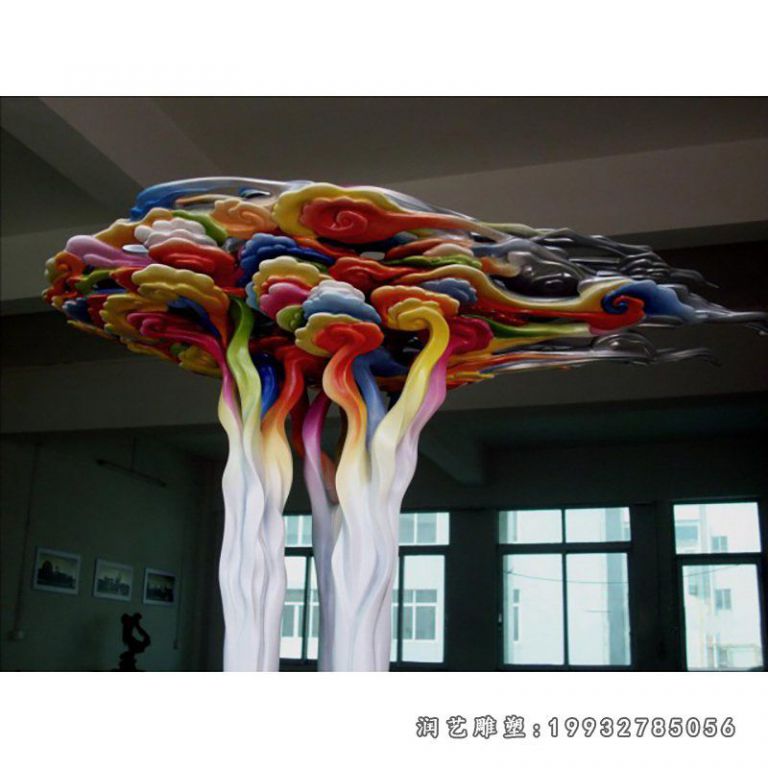 商业街不锈钢祥云景观雕塑
