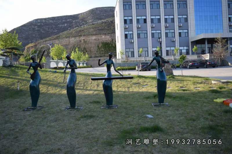 企业玻璃钢抽象人物雕塑
