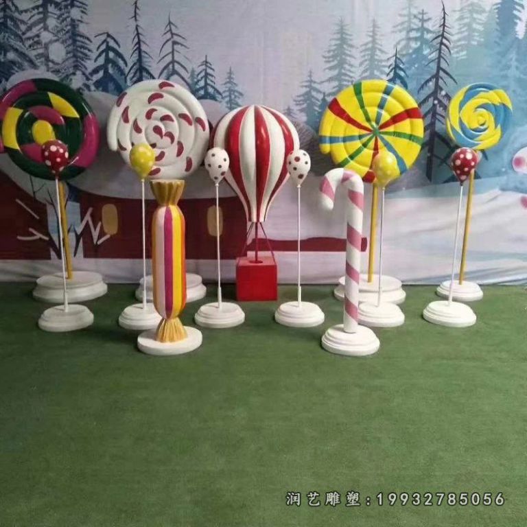 玻璃钢棒棒糖景观雕塑 (2)