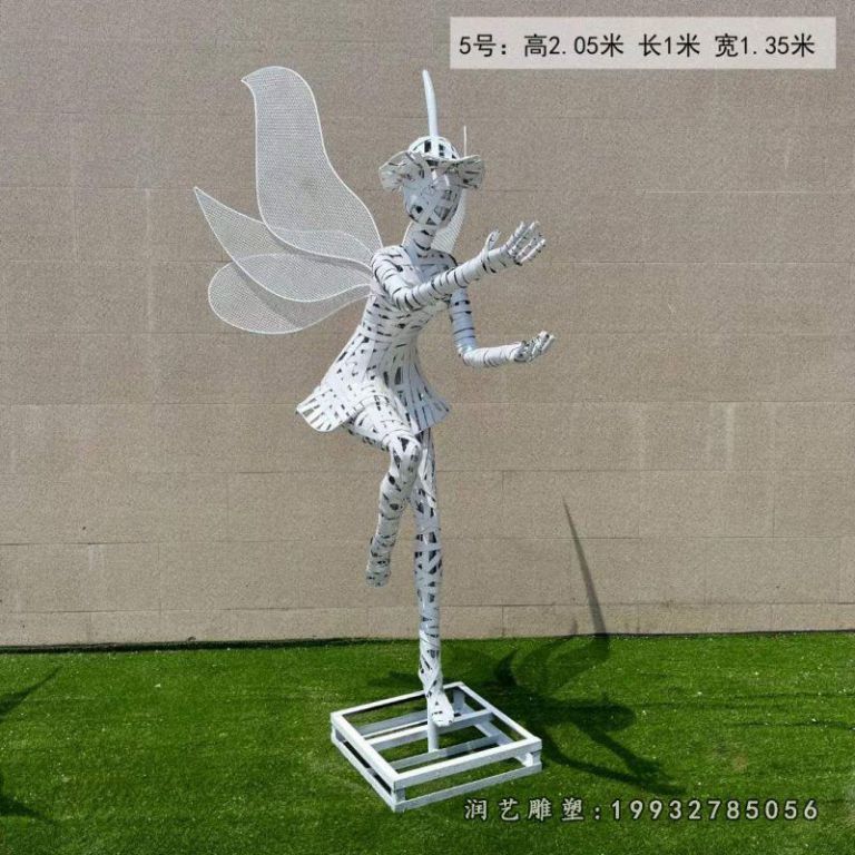 广场不锈钢抽象人物雕塑