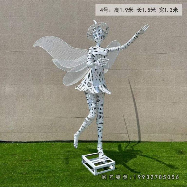 广场不锈钢花仙子雕塑