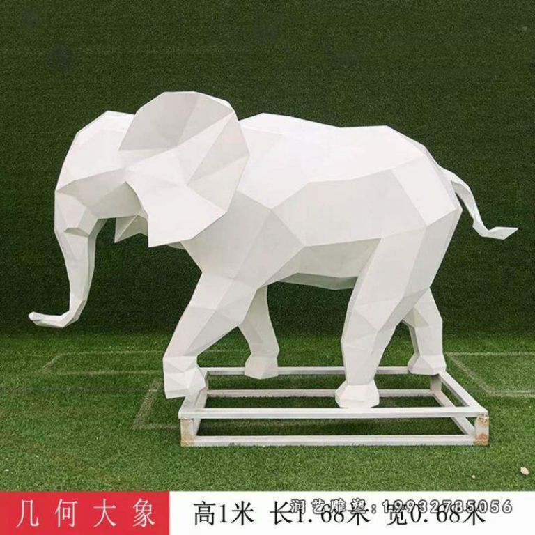 城市不锈钢大象动物雕塑