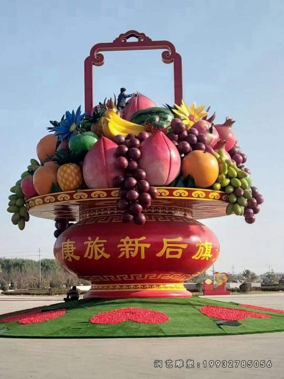 广场不锈钢花篮景观雕塑