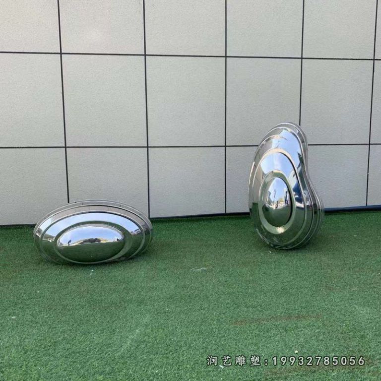 小区不锈钢石头景观雕塑