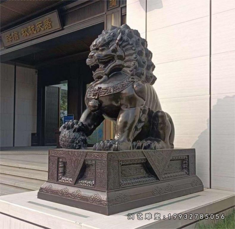 企业狮子动物铜雕