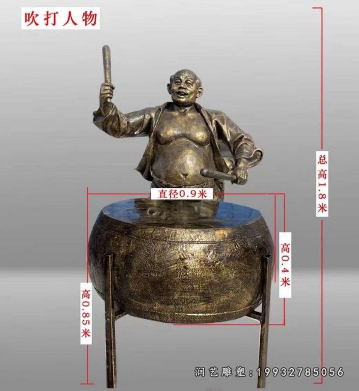 吹打民俗文化铜雕 (2)