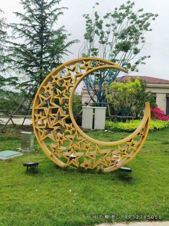 学校不锈钢月亮景观雕塑