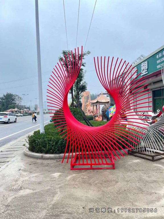 景区不锈钢线条景观雕塑