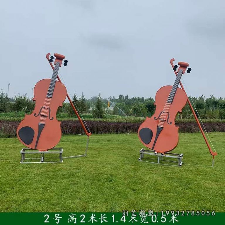 小区不锈钢大提琴景观雕塑