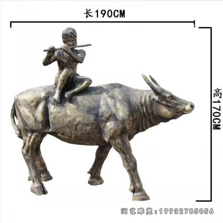 酒店牧童人物铜雕