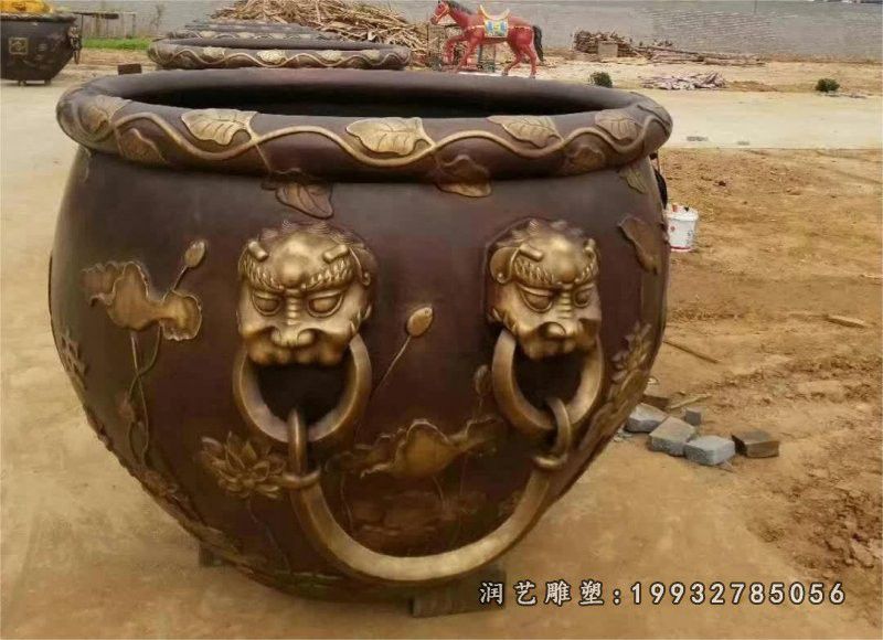 广场水缸景观铜雕