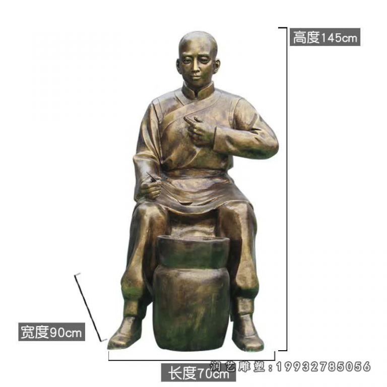 小区铜雕中医人物雕塑 (11)