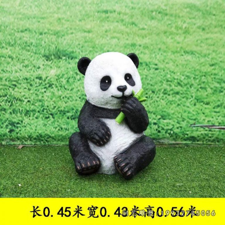 小区玻璃钢熊猫动物雕塑