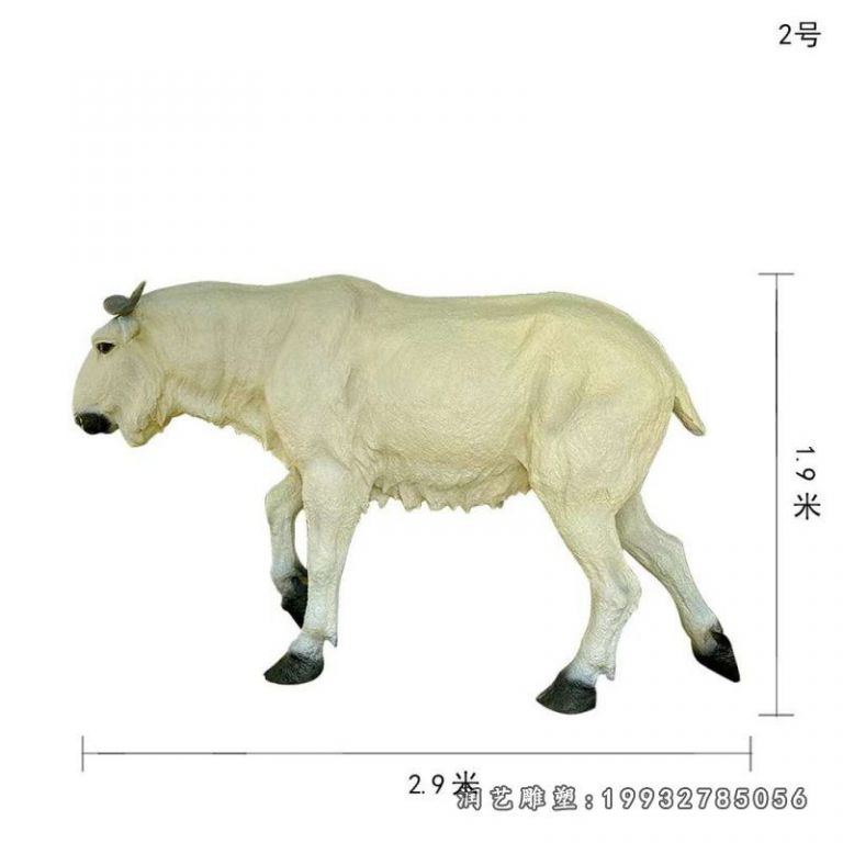 商业街玻璃钢羊动物雕塑