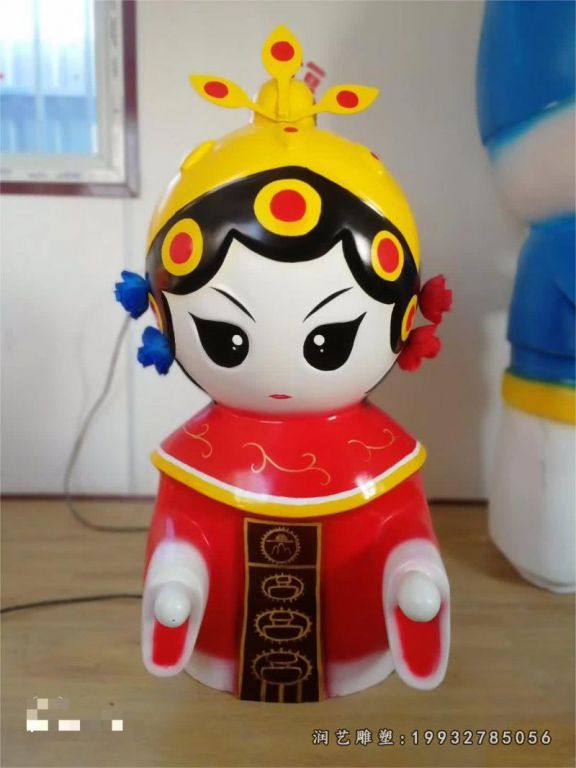 城市玻璃钢唱戏人物雕塑