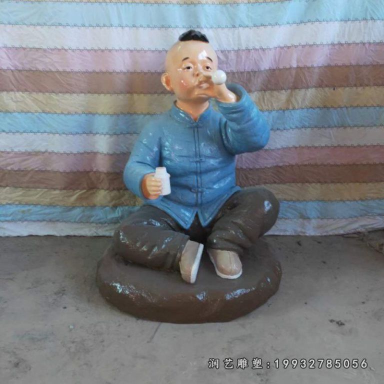 花园玻璃钢儿童人物雕塑