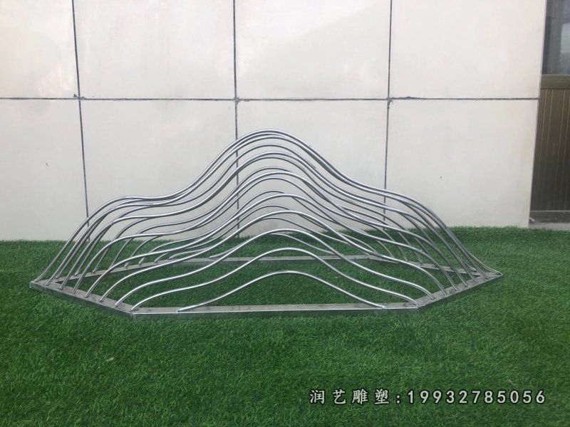商业街不锈钢景观假山雕塑