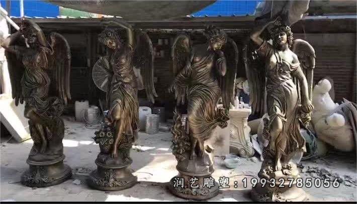 企业人物天使铜雕