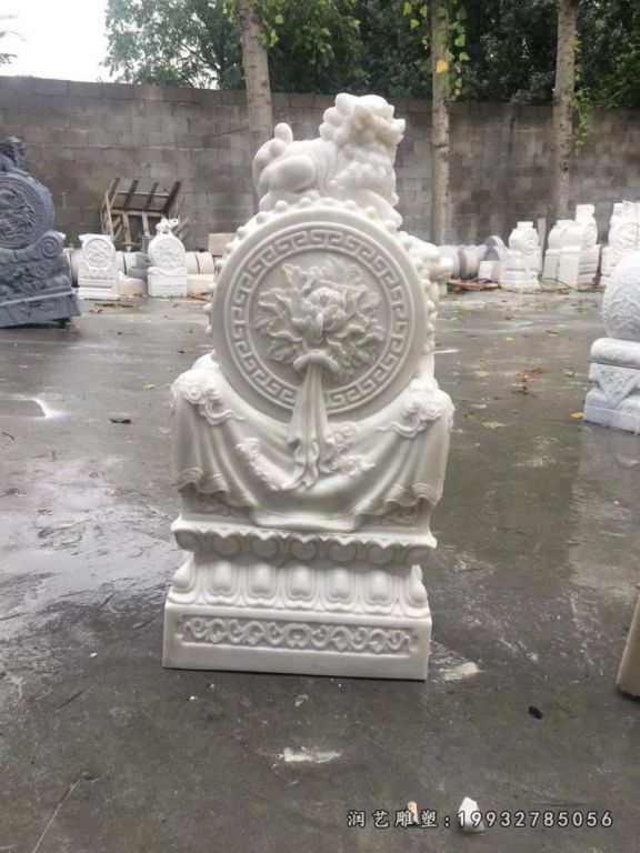 步行街景观门墩石雕