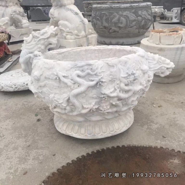 校园景观水缸石雕