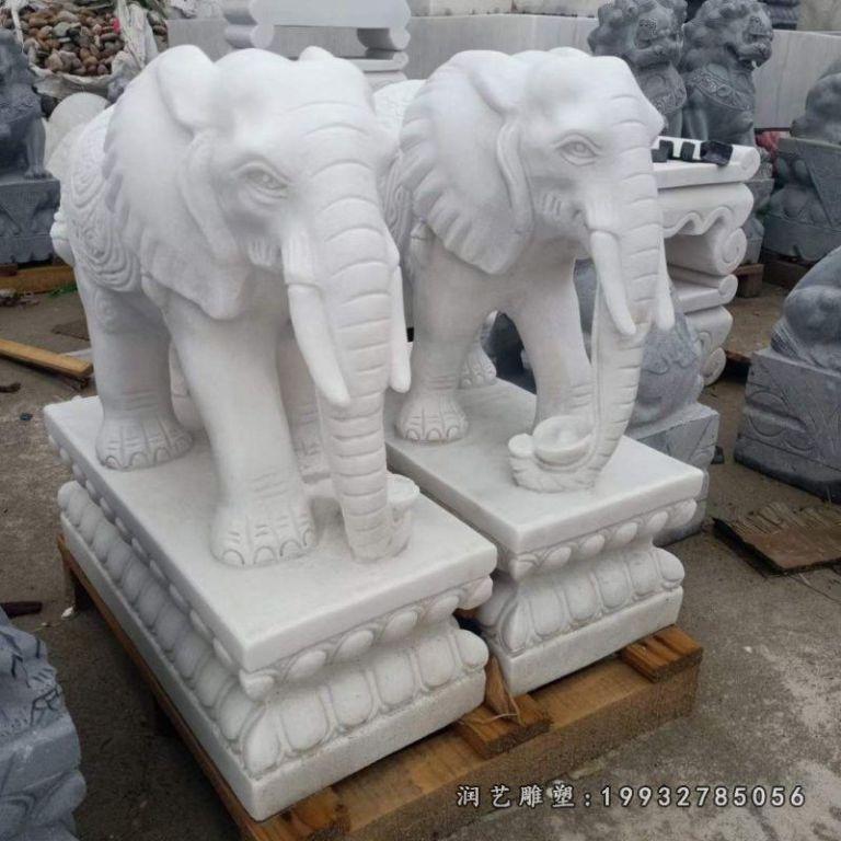 草坪大象动物石雕 (1)