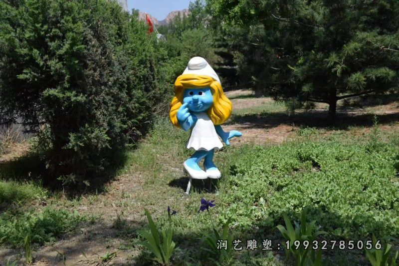 公园玻璃钢蓝精灵雕塑