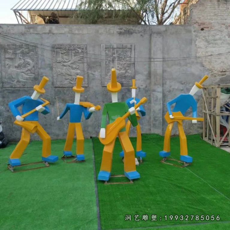 公寓玻璃钢音乐人雕塑