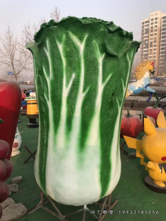 公园玻璃钢白菜景观雕塑